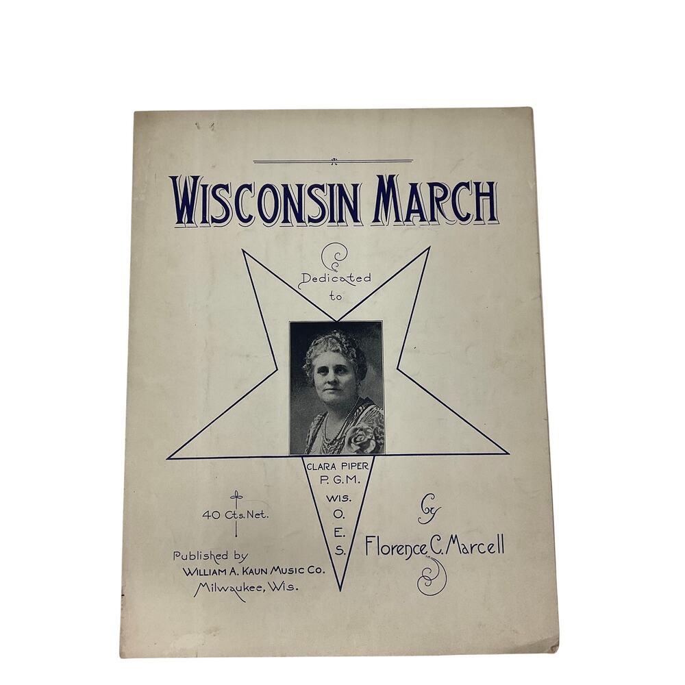 Wisconsin March‎ Sheet Music Clara Piper Florence C. Marcell